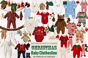 Christmas Baby Clothesline Clipart B, an Illustration by SVGArt (Thumbnail 1 of 8)