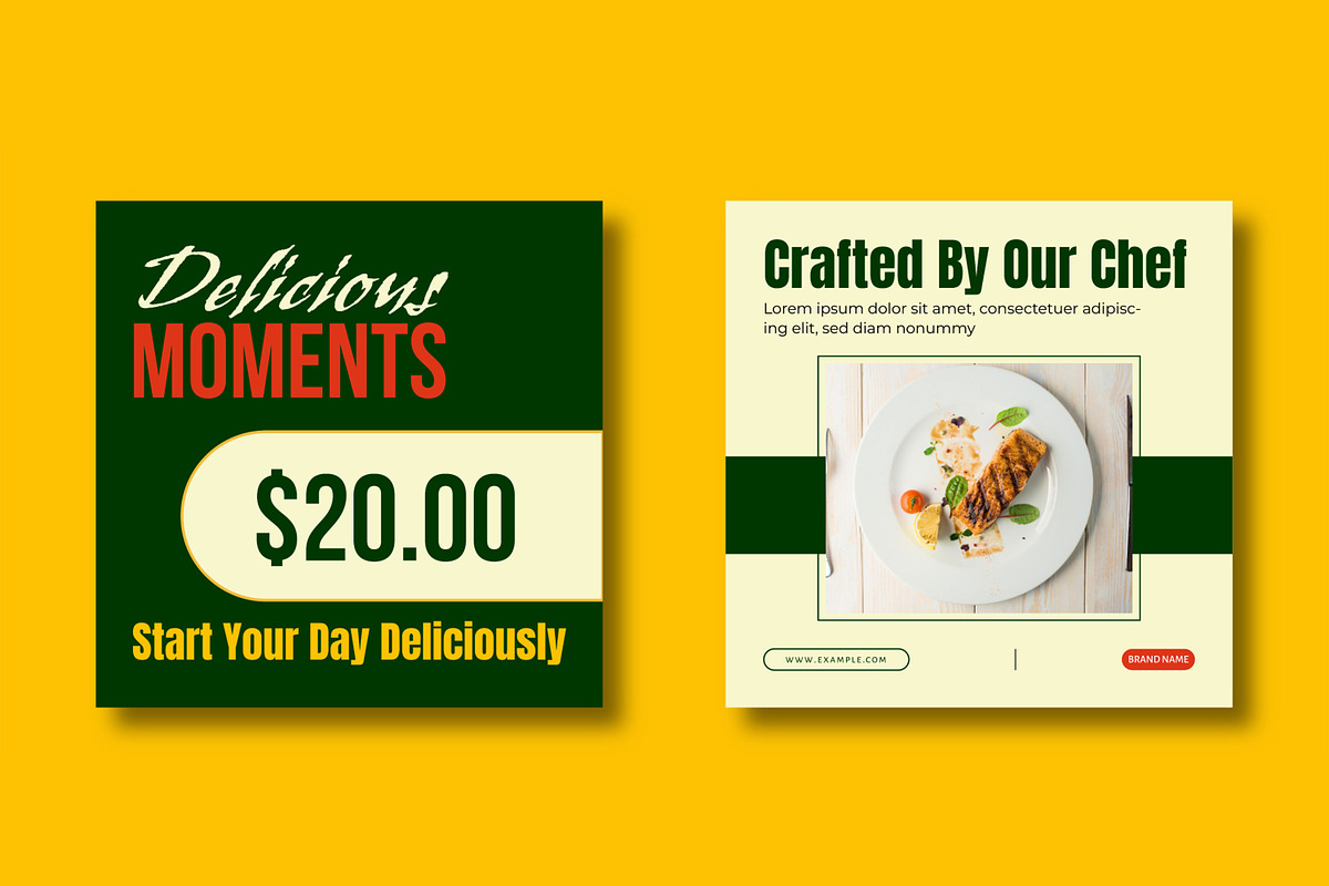 Delicious Food Menu Social Media