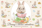 Bunny's kitchen adventures, an Animal Illustration by Mimomy (Thumbnail 1 of 10)
