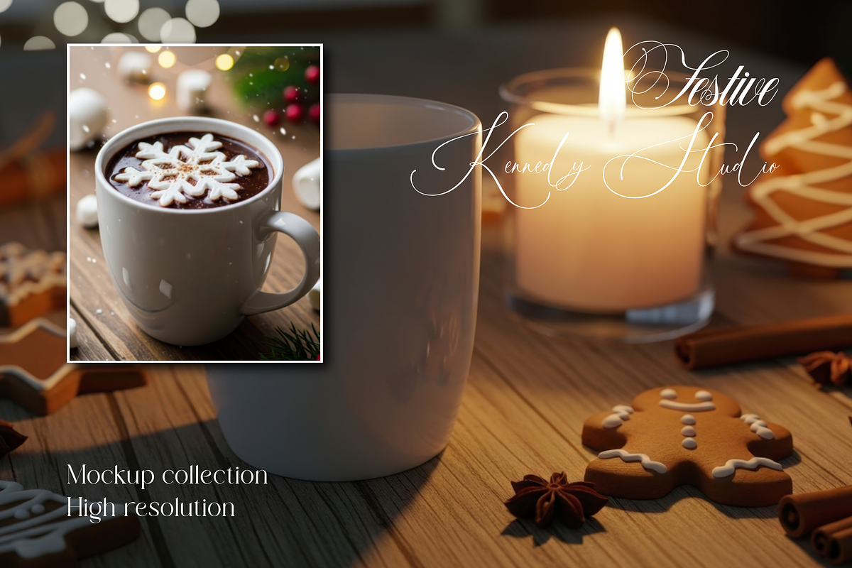 Rustic Christmas Mug Bundle 1000 JPG, a Cups & Container Mockup by KennedyStudio (Photo 4 of 11)