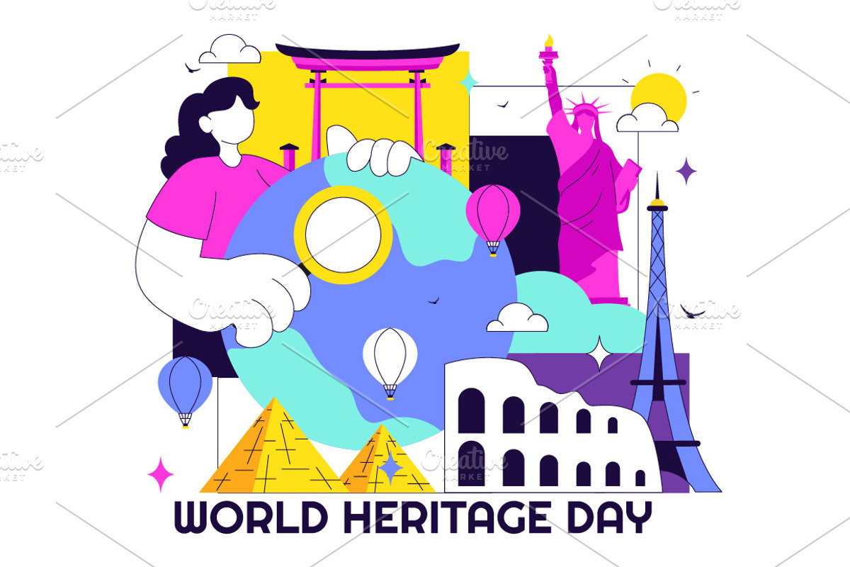 10 World Heritage Day Illustration, an Object Illustration by denayunebgt (Photo 4 of 4)