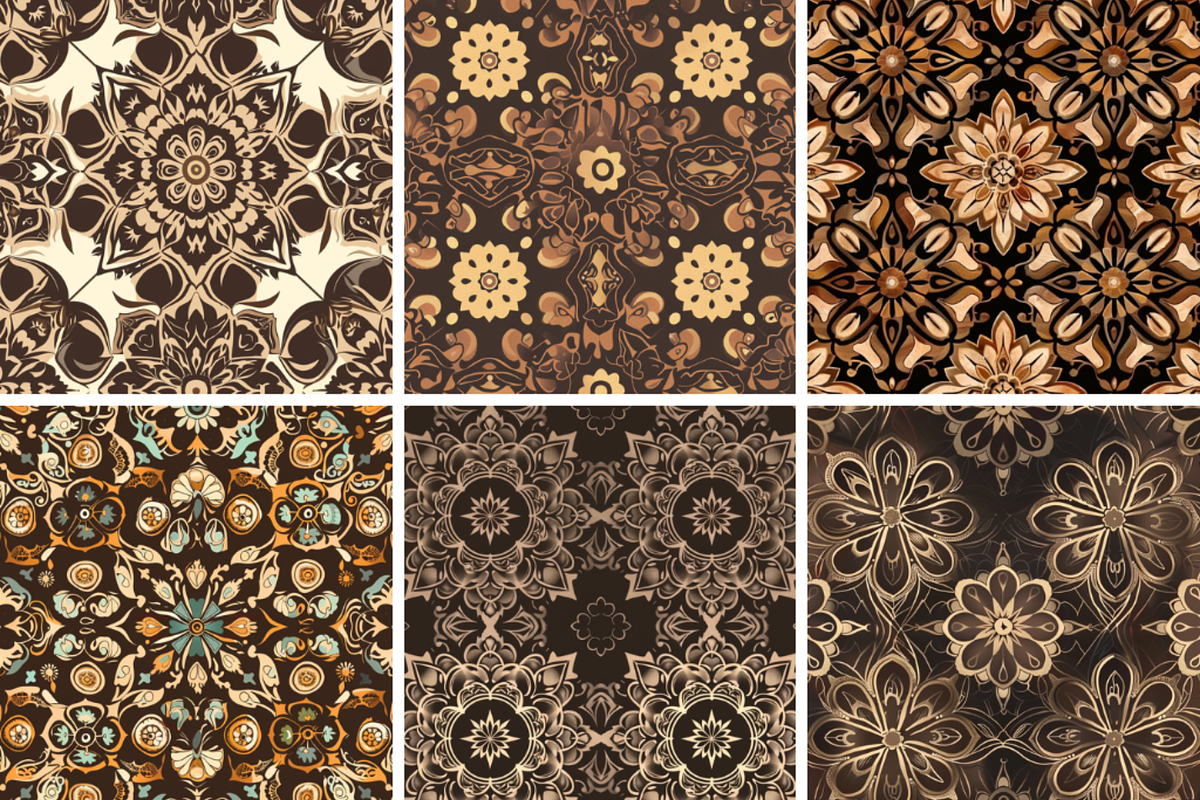 Brown Mandala Seamless Patterns, a Pattern Graphic by PrintablesByFranklyn (Photo 3 of 4)