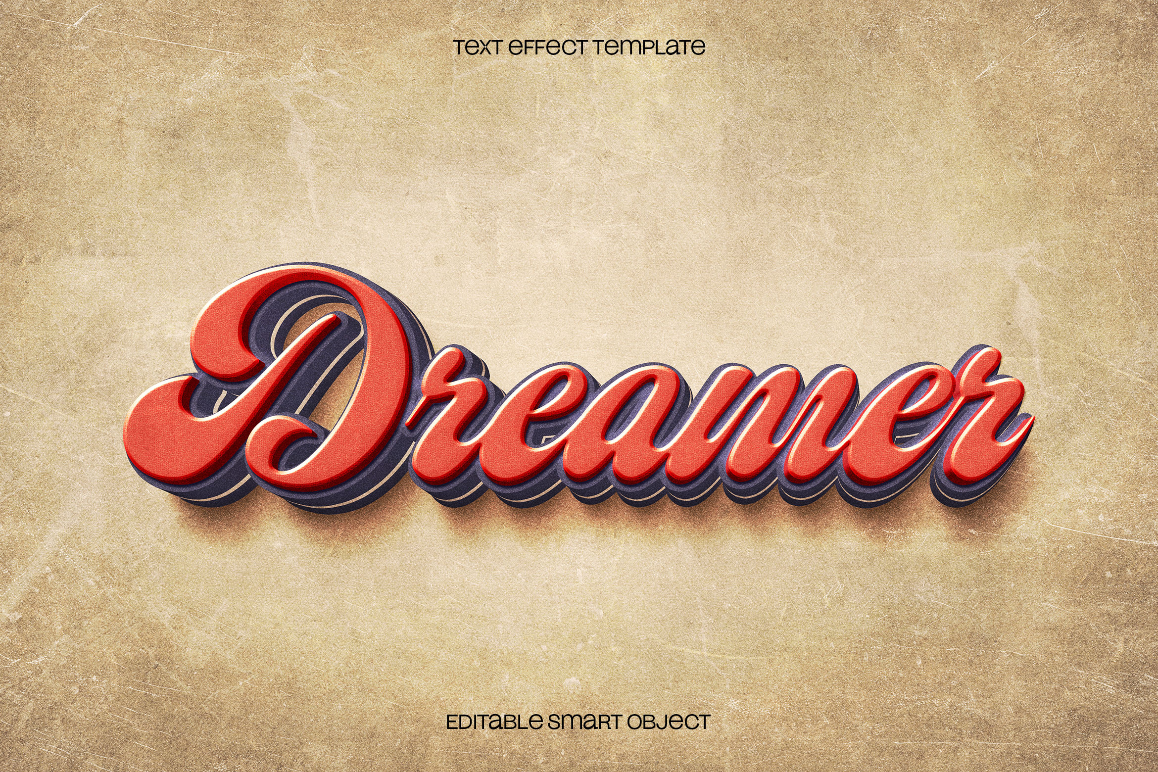 3D Vintage Text Effect, a Layer Style Add-On by dokudokunomi
