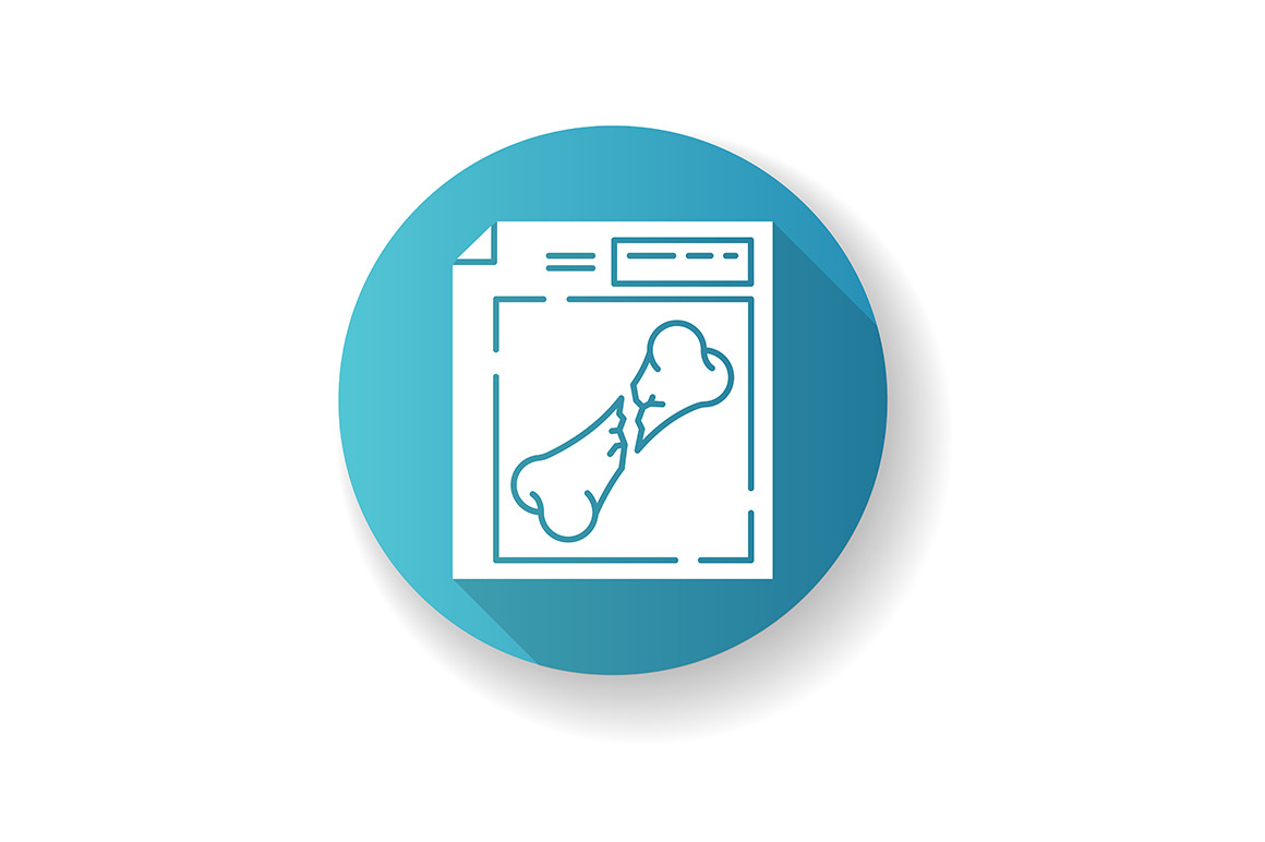 Bone fracture X-ray scan blue icon, an Icon by bsd studio
