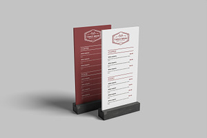 Clean Table Tent Menu Mockup