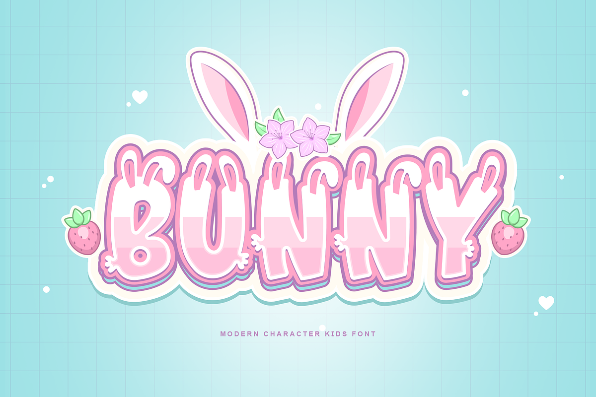 Bunny - Modern Character Kids Font, a Sans Serif Font by overlaytemplates (Photo 1 of 5)