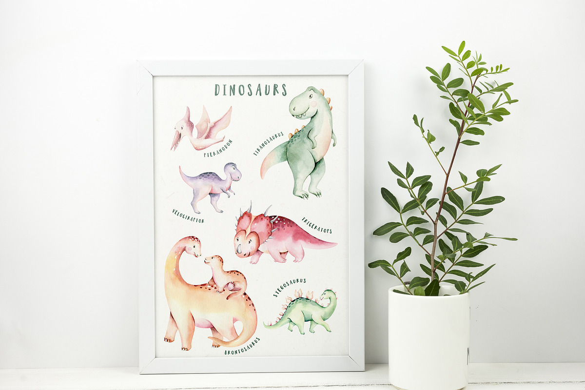 Dino world! Cute dinosaur set, an Animal Illustration by Peace ART (Photo 8 of 14)