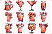 Valentine's Day Cocktail Clipart Set, an Illustration by Sublimation Artist (Thumbnail 3 of 6)