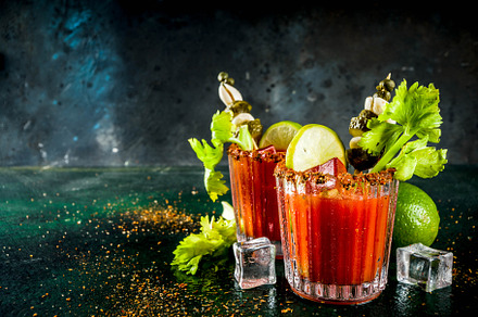 Spicy bloody mary cocktail with garn stock photo containing bloody mary and, a Food & Drink Photo by Rimma