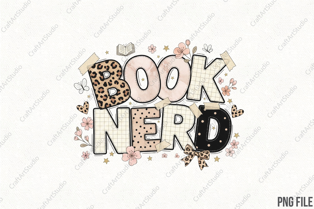 Book Nerd Ransom Note Collage PNG, an Illustration by CraftArtStudio (Photo 1 of 4)