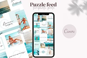 Blue Puzzle Instagram Template Canva