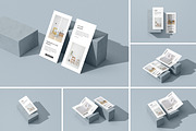 Bifold DL flyer mockup on a stone, a Print Template by simuradi (Thumbnail 1 of 10)