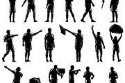 18 soccer referee silhouettes, a Sport Illustration by LogosDen (Thumbnail 2 of 3)