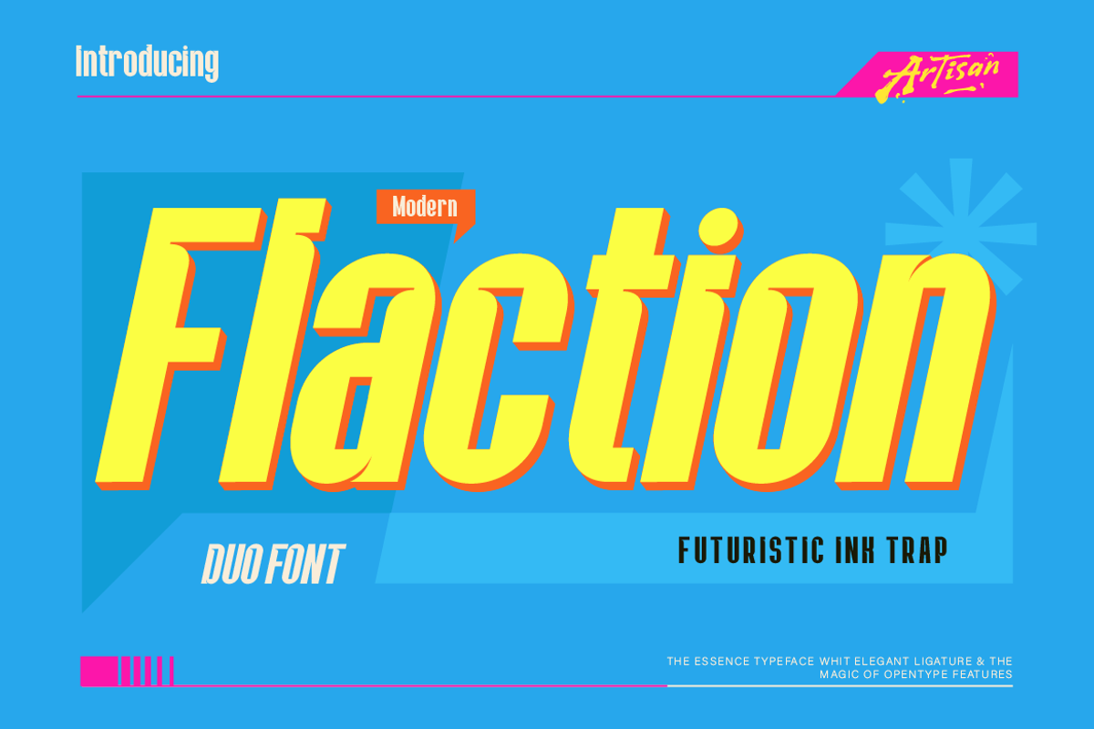 Flaction - Futuristic Sporty Font, a Sans Serif Font by Artisan Themes (Photo 1 of 11)
