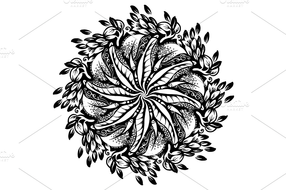 Round hand-drawn patterns, a Decorative Illustration by Bubert Art