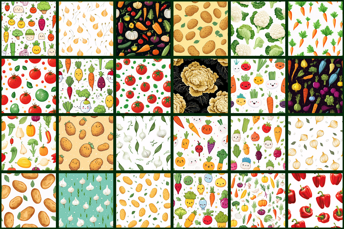 Vegetables Pattern, a Pattern Graphic by Forhadx5 (Photo 9 of 12)