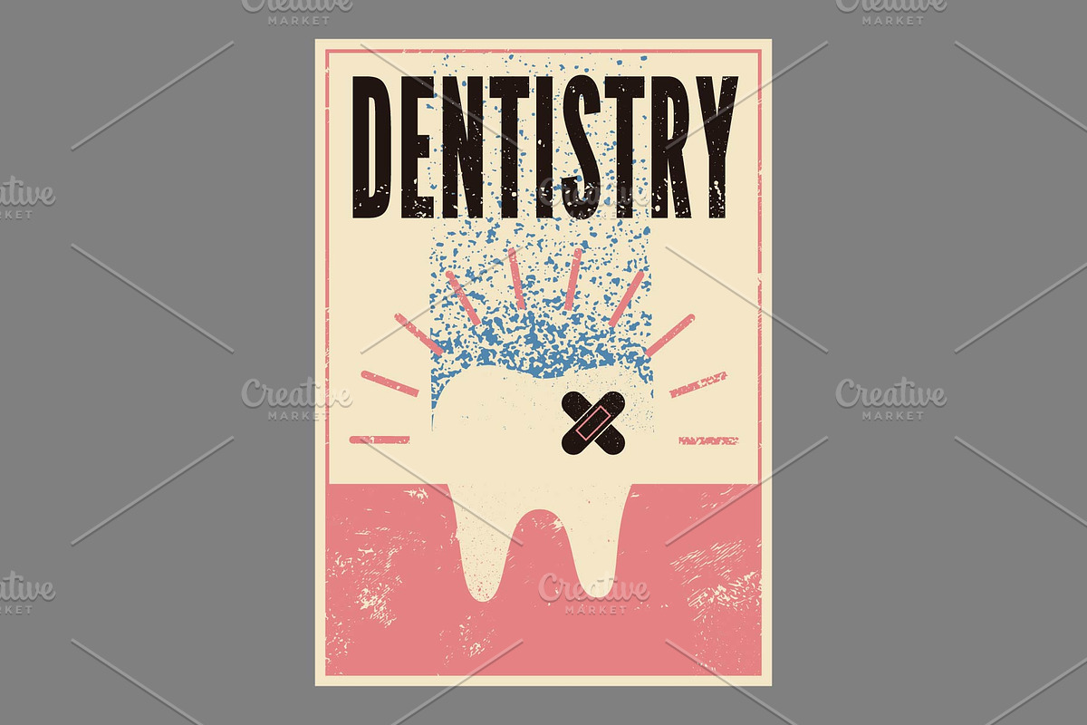 Dentistry grunge vector poster set., a Healthcare Illustration by PoPaShop (Photo 5 of 8)
