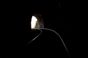 Train tunnel end