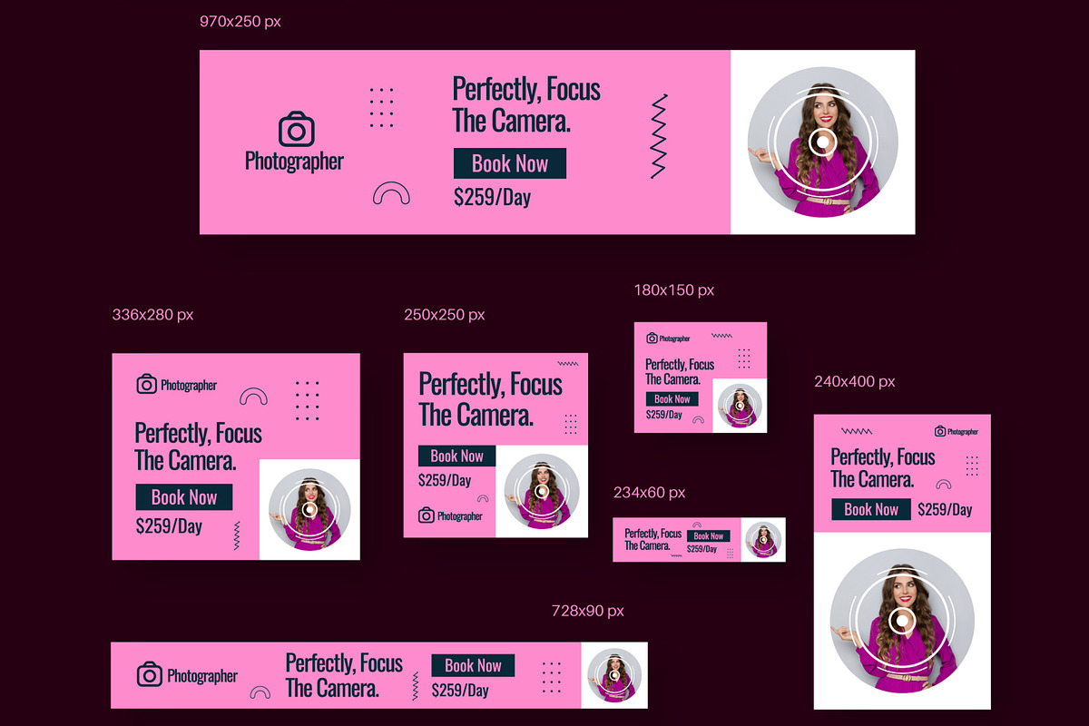 Photography Web Banner Ads Template, an UI Kit Template by CreativeShaper (Photo 4 of 4)
