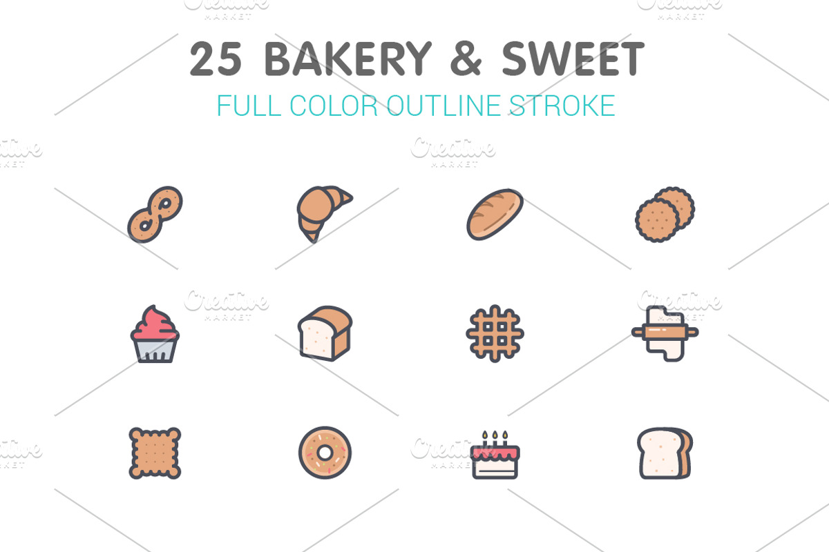 Bakery and Sweet Color Icon, an Icon by WORAKAMON Design Studio (Photo 1 of 3)