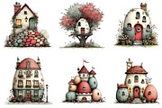 Watercolor Easter Egg House Clipart, an Illustration by CreationArt (Thumbnail 4 of 5)
