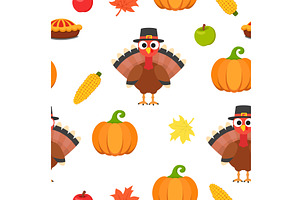 Thanksgiving Day Pattern Of Turkey