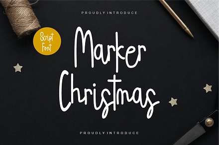 Marker Christmas Font, a Handwritten Font by QR Design Studio