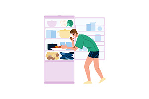 Hungry man searching food in, a Food Illustration by pikepicture
