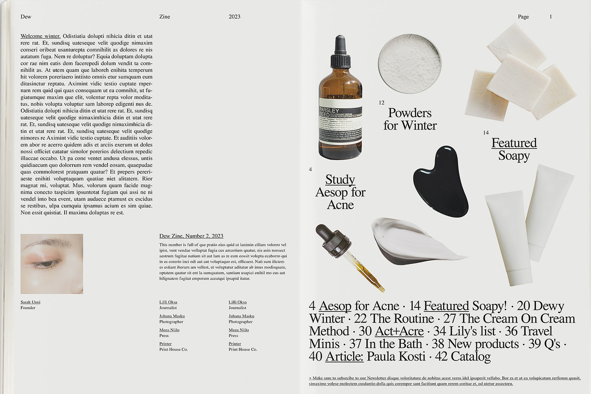Product Brand Magazine Template⸻Dew, a Magazine Template by Studio Viita (Photo 1 of 10)