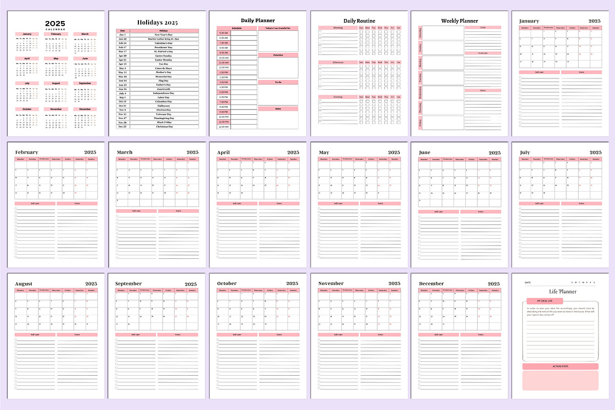 2025 Life Planner For Canva, a Stationery Template by Shumaya (Photo 2 of 6)