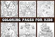 Autumn Coloring Pages For Kids, a Seasonal Illustration by Printable Design Store (Thumbnail 3 of 4)