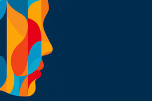 Colorful abstract human face with, a Background Photo by MistyDay