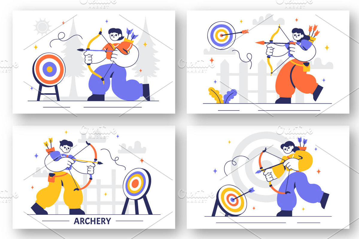 10 Archery Sport Illustration, a Sport Illustration by denayunebgt (Photo 2 of 4)