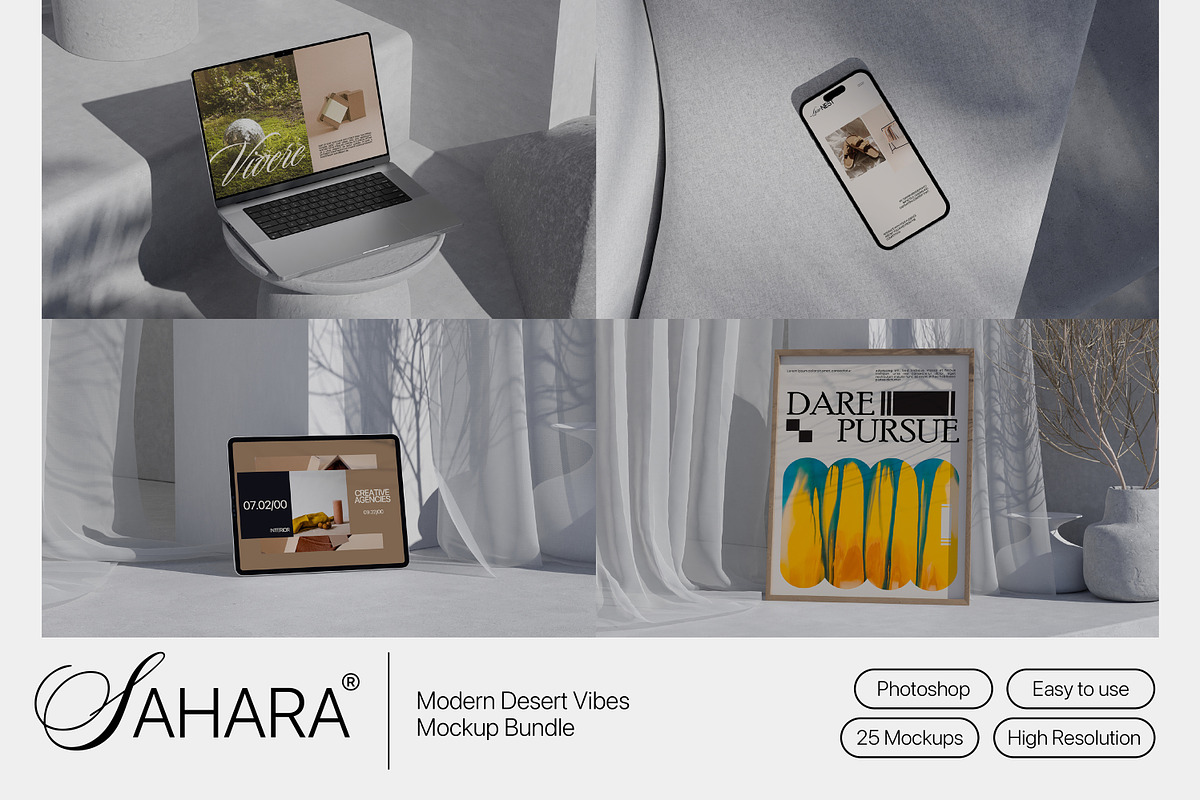 Sahara - Desert Vibes Mockup Bundle, a Device Mockup by Creavora (Photo 1 of 11)