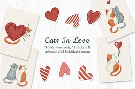 Cats In Love., a Seasonal Illustration by Iryna Mel