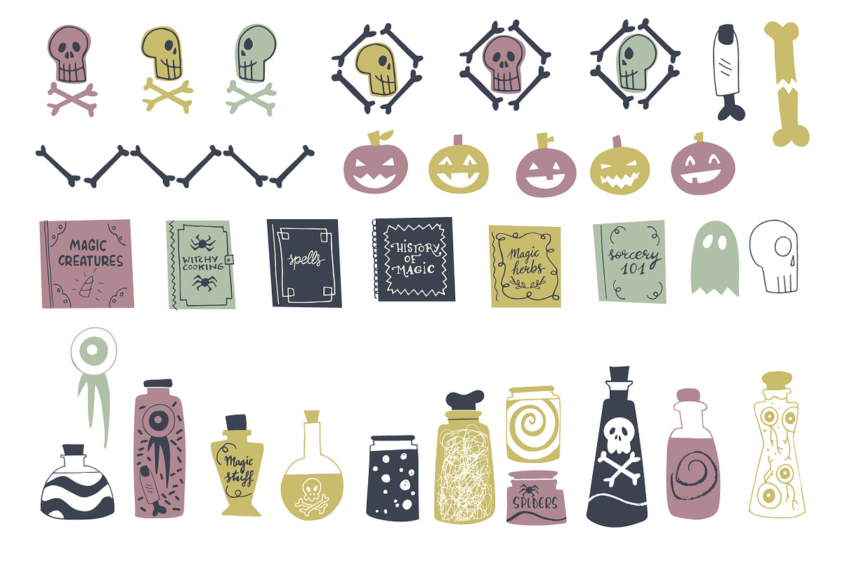 Halloween retro clipart purple, a Graphic by Natalia Gonzalez (Photo 2 of 3)