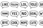 Social Media Slang Bubbles, an Object Graphic by nikagraphic (Thumbnail 1 of 3)