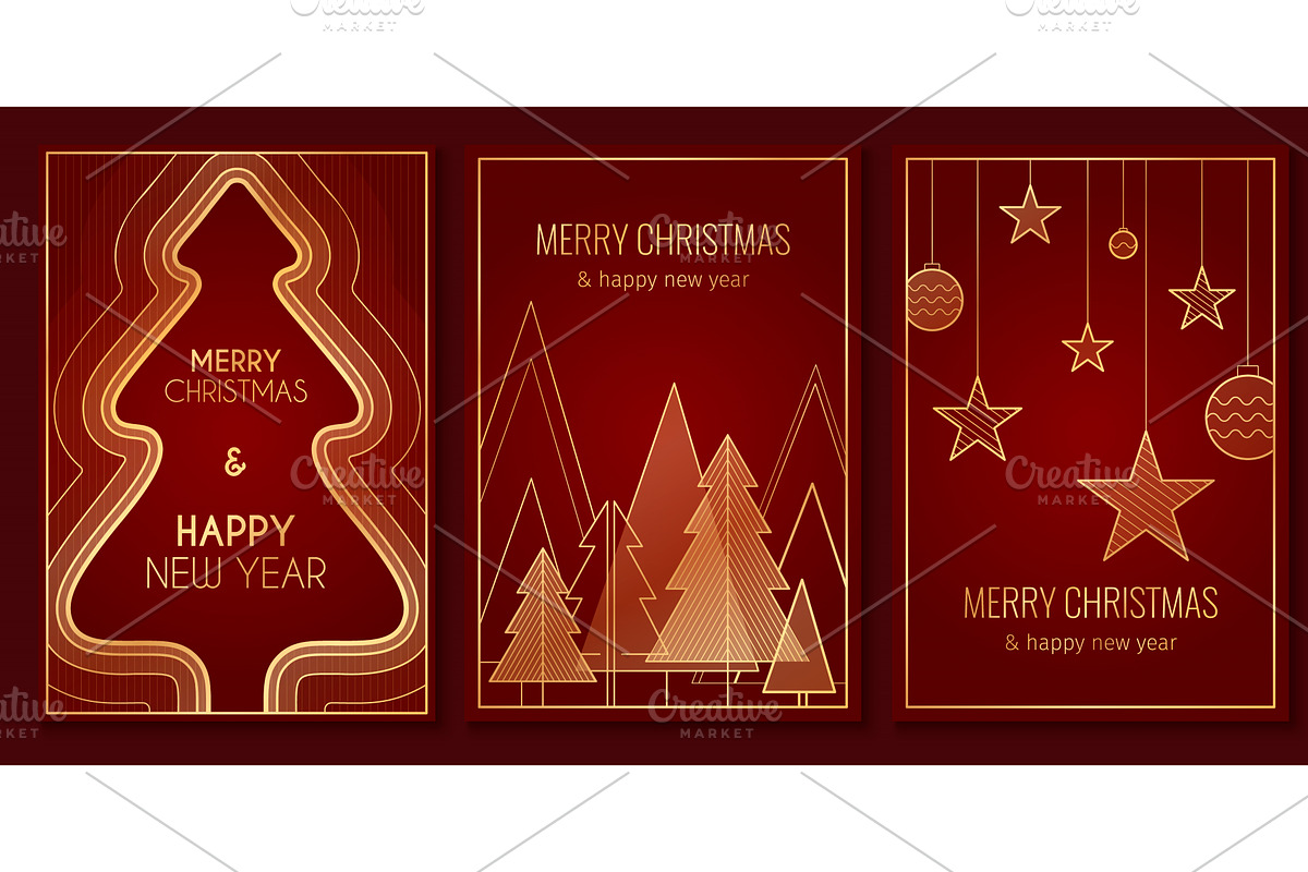 Christmas minimalist card set, an Object Illustration by art PVP - market