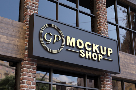 3D Logo Storefront Mockup, a Product Mockup by GraphicsPixel