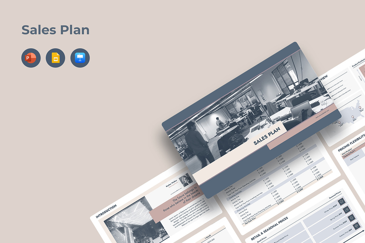 Sales Plan: PowerPoint, GSlides, Key, a Presentation Template by JetzTemplates (Photo 1 of 5)