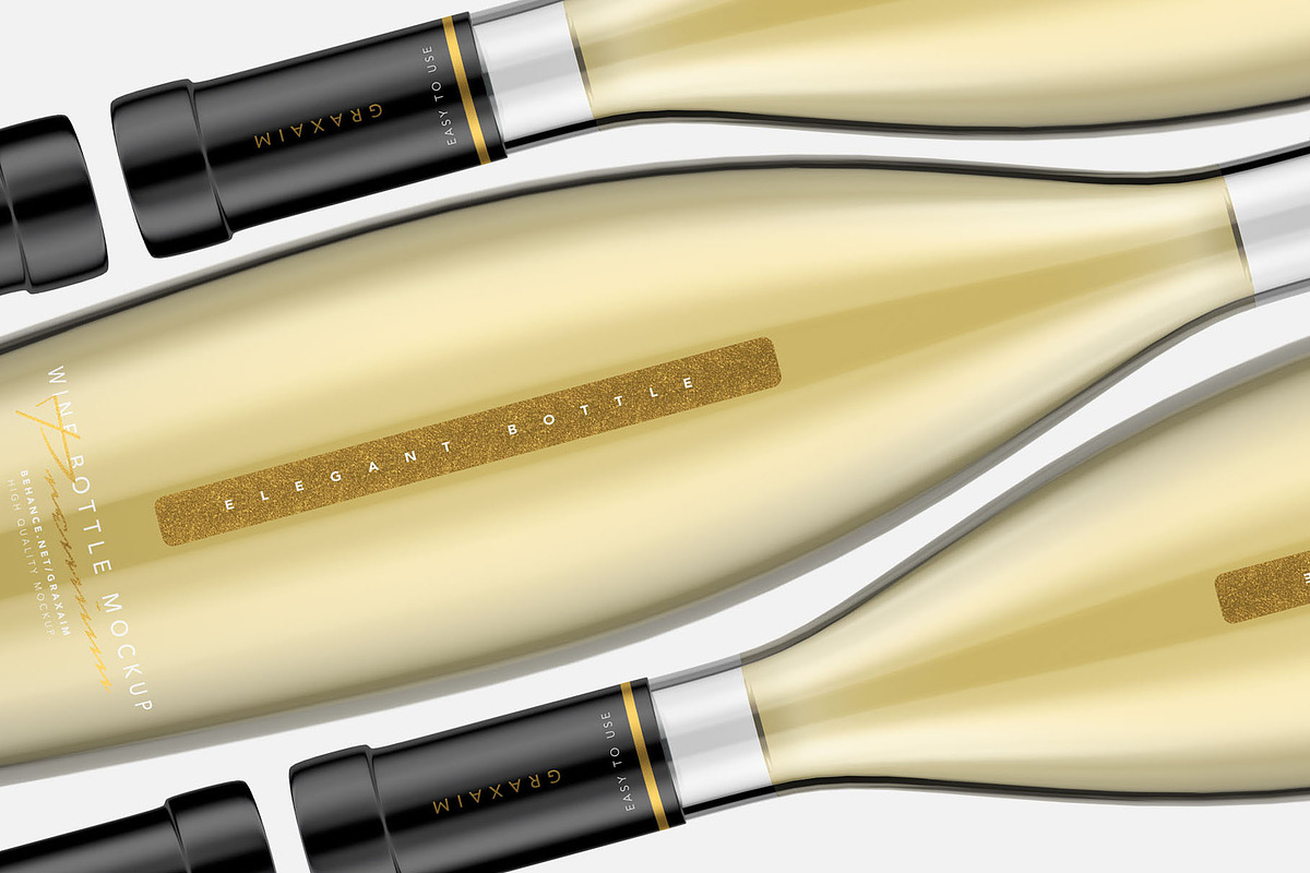 White Wine Bottle Mockup, a Packaging Mockup by Graxaim Mock-up (Photo 2 of 6)