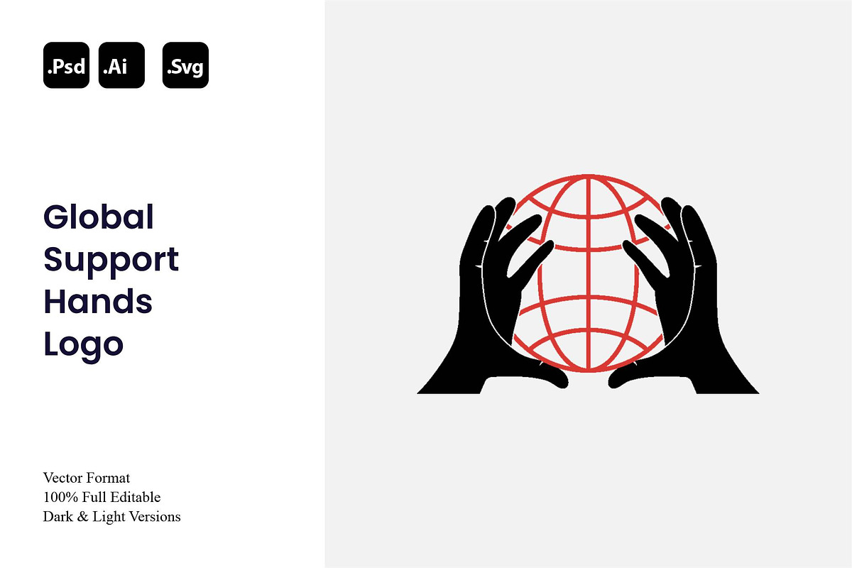 Global Support Hands Logo, a Branding & Logo Template by Luxury Logos (Photo 1 of 4)