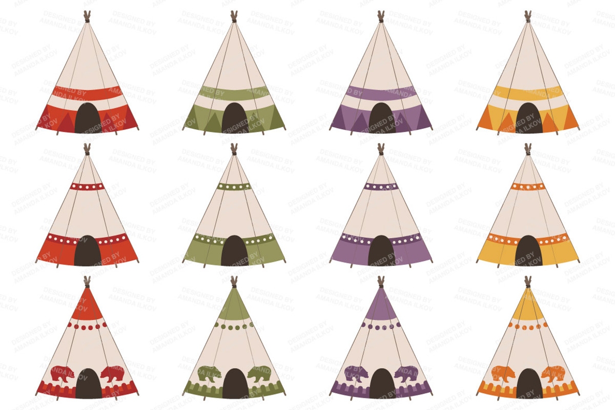 Autumn Tribal Clipart & Vectors, an Illustration by Amanda Ilkov (Photo 3 of 4)