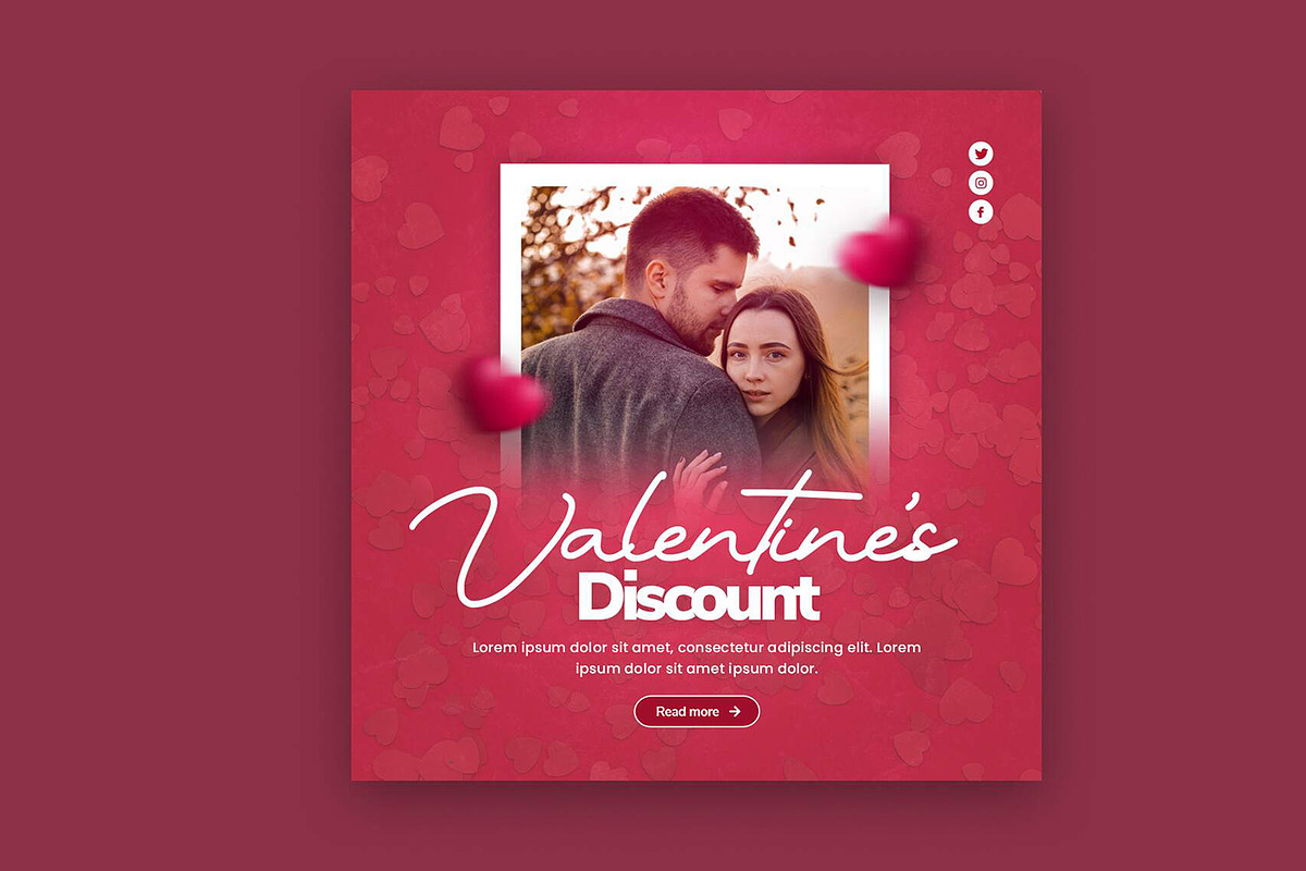 Valentine's Day Instagram Bundle, a Social Media Template by Saman Osama (Photo 2 of 5)