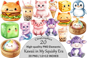 Kawaii in My Squishy Era Clipart, a Seasonal Illustration by CitraGraphics
