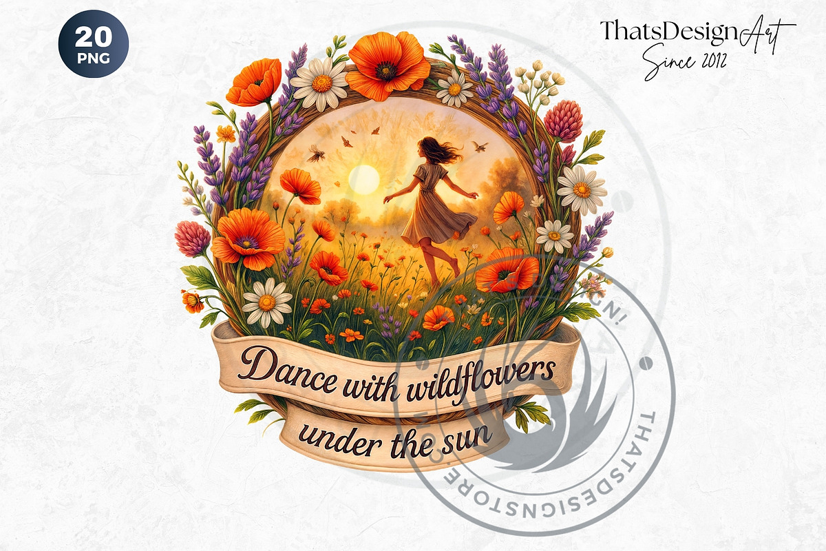 Summer Wildflower & Meadows Cliparts, a Seasonal Illustration by ThatsDesignArt (Photo 10 of 10)