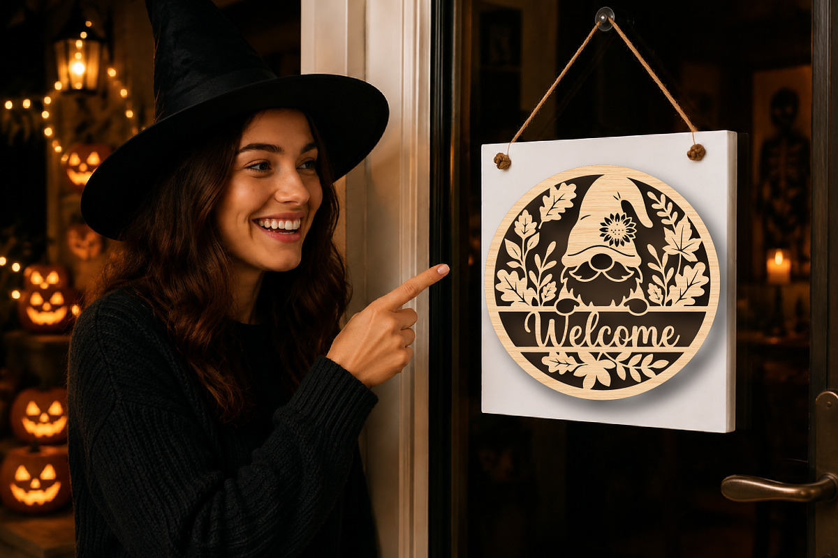 Welcome Gnome Sign SVG, a Work Illustration by Digital Artistic99 (Photo 3 of 4)