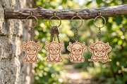 Highland Cow Keychain and Car Charm, an Object Graphic by Libby Wishes (Thumbnail 2 of 4)