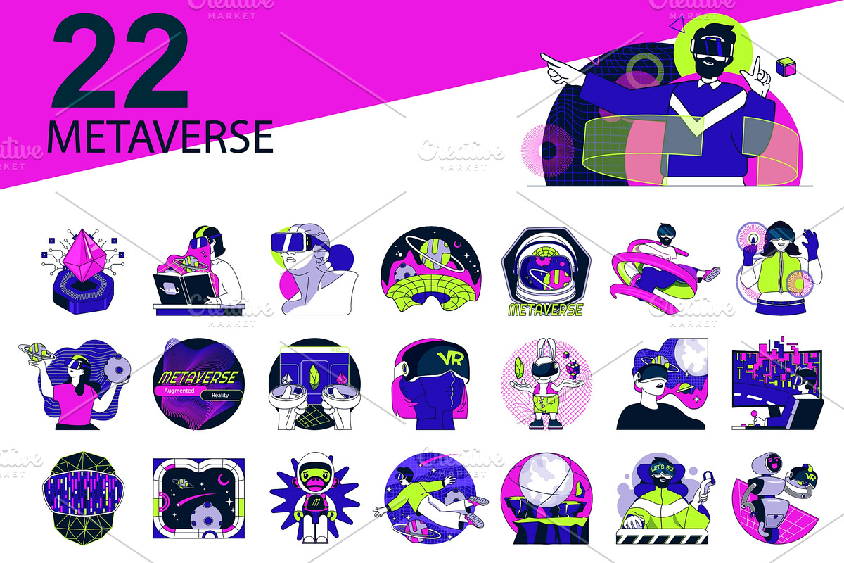 Metaverse Web Illustrations, a Templates & Theme by alexdndz