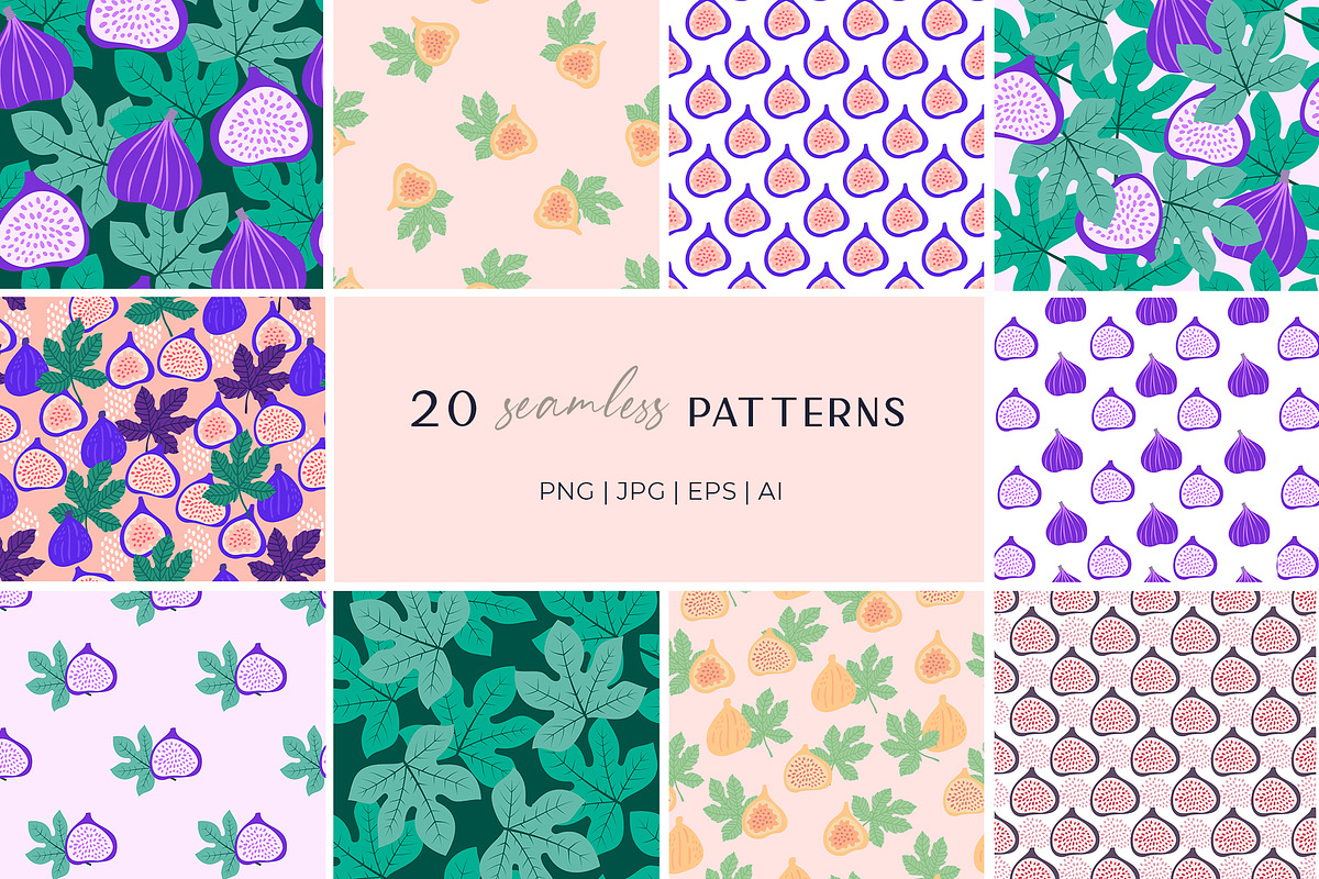 Figs pattern collection, a Pattern Graphic by Yamurchik (Photo 10 of 13)